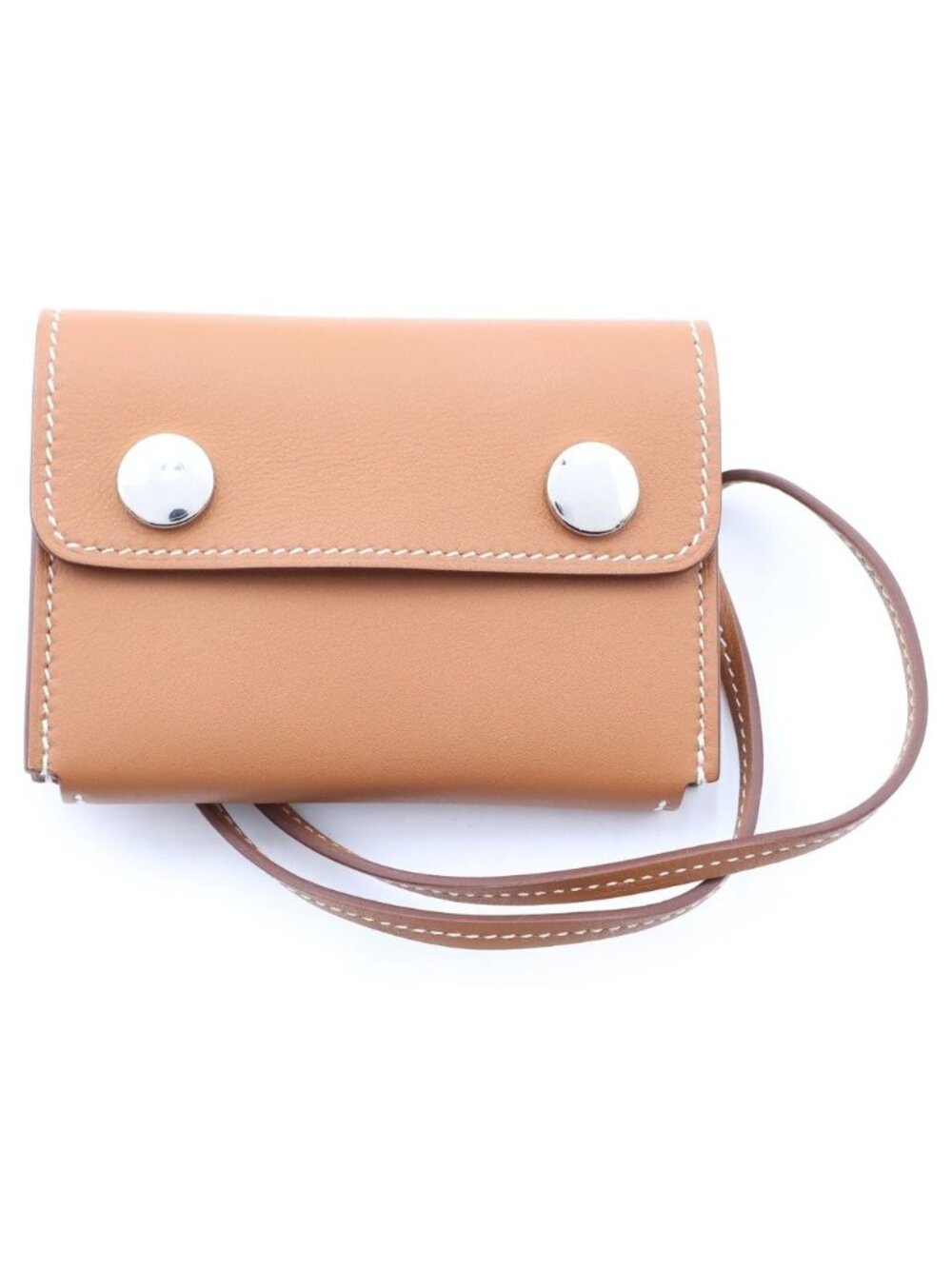 Hermes Snap Card Case Charm Gold Silver Swift